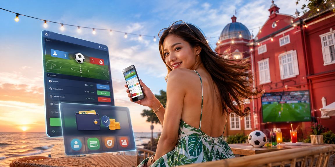 Pengguna Malaysia menyemak pertaruhan sukan di Melaka menggunakan telefon pintar